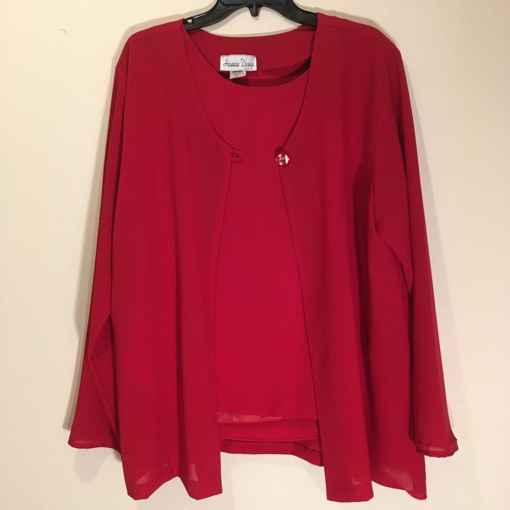 Women's 3-Piece Skirt Set Includes Skirt, Shell, and Long Sl. Jacket Size 16